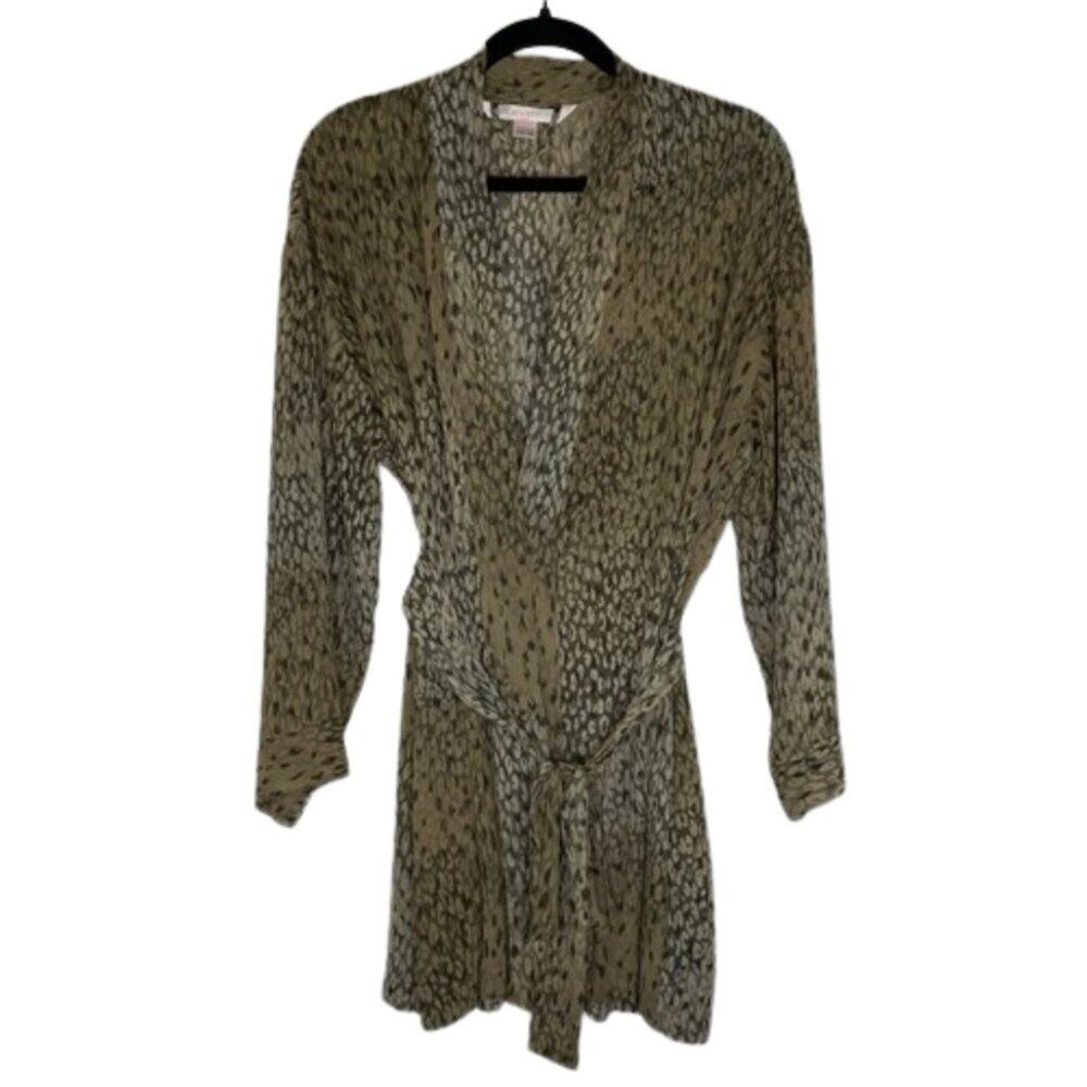 Victoria Secret sheer leopard cheetah animal print robe size OS